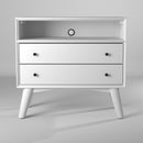 Melbourne 2 Drawers Large Nightstand, White Alpine