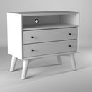 Melbourne 2 Drawers Large Nightstand, White Alpine