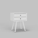 Melbourne 2 Drawers Small Nightstand, White Alpine