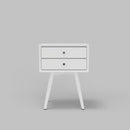 Melbourne 2 Drawers Small Nightstand, White Alpine