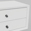 Melbourne 2 Drawers Small Nightstand, White Alpine