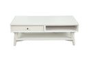 Melbourne One Drawer with Two Way Slides  Coffee Table, White Alpine