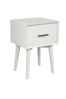 Melbourne Single Drawer End Table, White Alpine