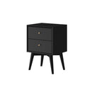 Melbourne 2 Drawer Nightstand, Black Alpine