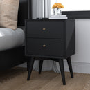Melbourne 2 Drawer Nightstand, Black Alpine