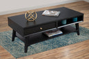 Melbourne One Drawer with Two Way Slides  Coffee Table, Black Alpine