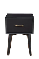 Melbourne Single Drawer End Table, Black Alpine