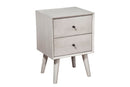 Melbourne 2 Drawer Nightstand, Gray Alpine