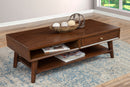 Melbourne One Drawer with Two Way Slides  Coffee Table, Walnut Alpine