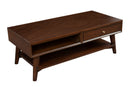 Melbourne One Drawer with Two Way Slides  Coffee Table, Walnut Alpine