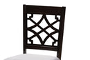 Amandine Gray Fabric Upholstered and Dark Brown 5-Piece Dining Set Baxton