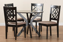 Milena Modern Beige Fabric and Espresso Brown 5-Piece Dining Set Baxton