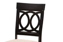 Earvin Modern Sand Fabric and Dark Brown 5-Piece Dining Set Baxton