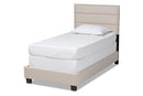 Cambree Beige Fabric Upholstered Twin Size Bed Baxton