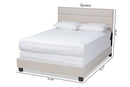 Cambree Beige Fabric Upholstered Full Size Bed Baxton