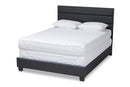 Cambree Dark Gray Fabric Upholstered King Size Bed Baxton
