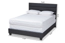 Cambree Dark Gray Fabric Upholstered King Size Bed Baxton