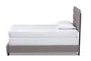 Cambree Gray Fabric Upholstered Twin Size Bed Baxton