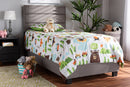 Cambree Gray Fabric Upholstered Twin Size Bed Baxton