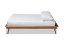 Hillary Walnut Brown Full Size Platform Bed w/Angled legs Baxton
