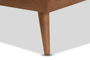 Hillary Walnut Brown Full Size Platform Bed w/Angled legs Baxton