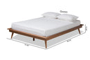 Hillary Walnut Brown Full Size Platform Bed w/Angled legs Baxton