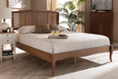 Corinne Ash Wanut and Synthetic Rattan King Size Platform Bed Baxton