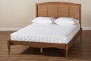 Corinne Ash Wanut and Synthetic Rattan Full Size Platform Bed Baxton