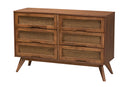 Sedona Ash Walnut 4Pc Full Size Bedroom Set w/Synthetic Rattan Baxton