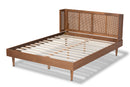 Sedona Ash Wanut and Synthetic Rattan Full Platform Bed w/Wrap-Around Headboard Baxton