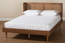 Sedona Ash Wanut and Synthetic Rattan King Bed w/Wrap-Around Headboard Baxton