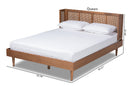 Sedona Ash Wanut and Synthetic Rattan King Bed w/Wrap-Around Headboard Baxton