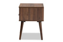 Rasa Two-Tone White and Walnut Finished 1-Drawer Wood End Table Baxton
