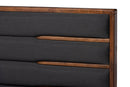 Naoki Dark Gray Fabric Walnut King Size Platform Storage Bed w/Six Drawers Baxton