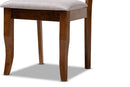 Gabrielle Gray Fabric Upholstered and Walnut Brown 6-Piece Dining Set Baxton