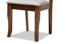 Denmark Gray Fabric Upholstered and Walnut Brown 6-Piece Dining Set Baxton