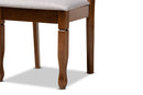 Darien Gray Fabric Upholstered and Walnut Brown 5-Piece Dining Set Baxton
