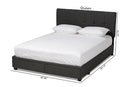 Genevieve Dark Gray Fabric Upholstered 2-Drawer King Size Platform Storage Bed Baxton