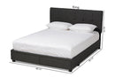 Genevieve Dark Gray Fabric Upholstered 2-Drawer King Size Platform Storage Bed Baxton