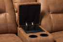 Idoya Light Brown Palomino Suede 6-Piece Sectional w/Recliners Baxton