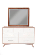 Melbourne Two Tone Mirror, Acorn/White Alpine