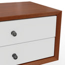 Melbourne 2 Drawers Small Nightstand, Acorn & White Alpine