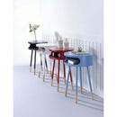 Sonria Round Accent Table, White & Natural Finish Acme