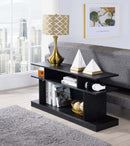 Sollix Multiple Storage Compartments Accent Table, Black Finish Acme