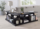 Sollix Multiple Storage Compartments Accent Table, Black Finish Acme