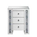 Sonia Rectangular Accent Table, Mirrored & Faux Agate Stone Finish Acme