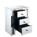 Sonia Rectangular Accent Table, Mirrored & Faux Agate Stone Finish Acme