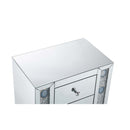 Sonia Rectangular Accent Table, Mirrored & Faux Agate Stone Finish Acme