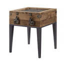 Kolin Square Accent Table, Rustic Oak & Matte Gray Finish Acme