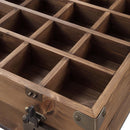 Kolin Square Accent Table, Rustic Oak & Matte Gray Finish Acme